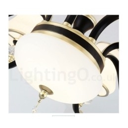 Designer Touch Decorative Modern Contemporary Retro Luxury Crystal Pendant Lamp Chandelier with Glass Shade