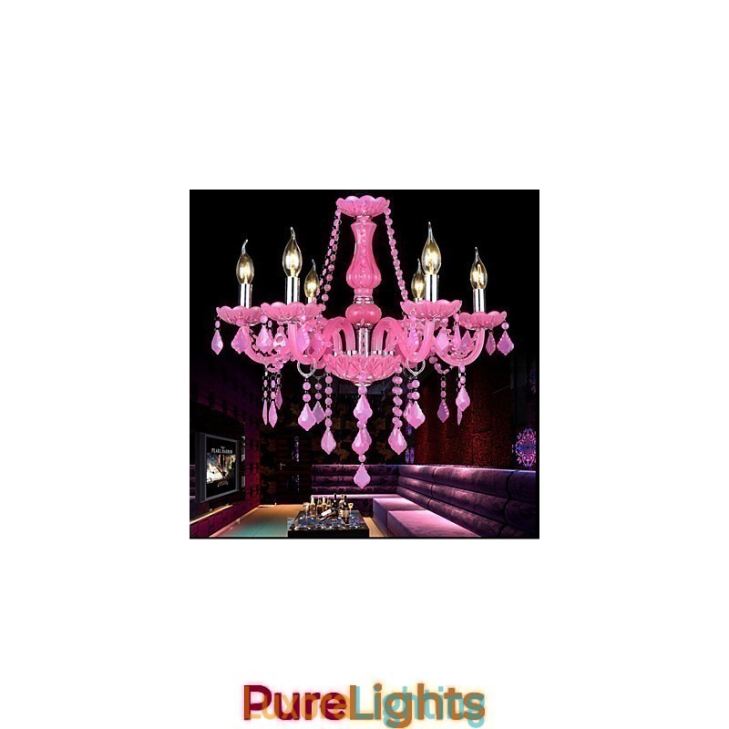 Designer Touch Decorative Coffee lamp Project Light Candle Crystal Hanging Lamp Pink