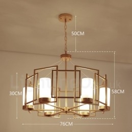 Designer Touch Decorative Modern Contemporary 6 Light Brass Pendant Light with Glass Shade