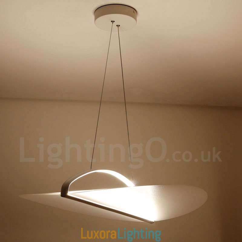 Designer Touch Decorative Modern Contemporary 1 Light Acrylic Pendant Light with Steel Shade