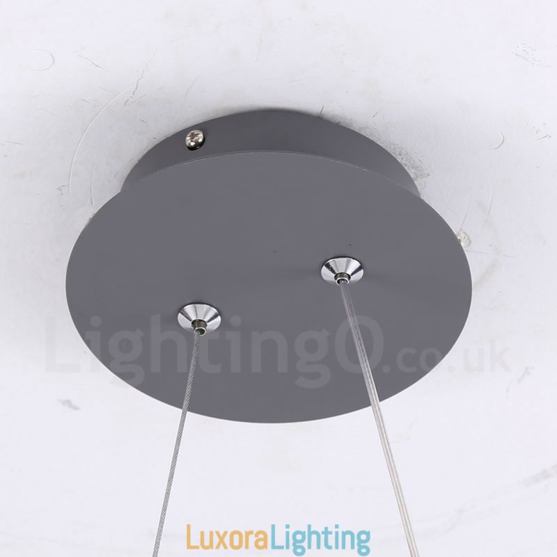 Designer Touch Decorative Modern Contemporary 1 Light Acrylic Pendant Light with Steel Shade