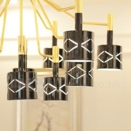 Designer Touch Decorative Modern Contemporary 15 Light Steel Chandelier with Steel Shade