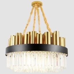 Designer Touch Decorative Modern Contemporary 16 Light Steel Pendant Light with Crystal Shade