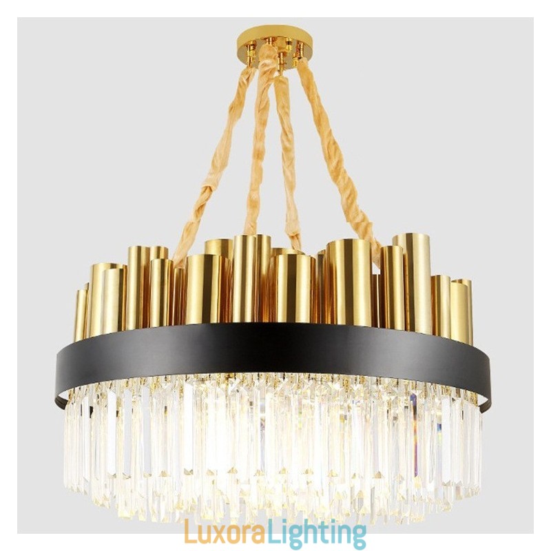 Designer Touch Decorative Modern Contemporary 16 Light Steel Pendant Light with Crystal Shade