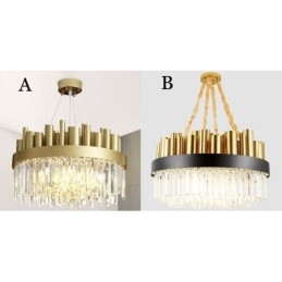 Designer Touch Decorative Modern Contemporary 16 Light Steel Pendant Light with Crystal Shade