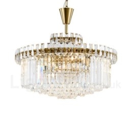 Designer Touch Decorative Modern Contemporary 9 Light Steel Pendant Light with Crystal Shade