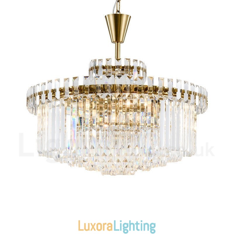 Designer Touch Decorative Modern Contemporary 9 Light Steel Pendant Light with Crystal Shade