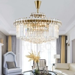 Designer Touch Decorative Modern Contemporary 9 Light Steel Pendant Light with Crystal Shade