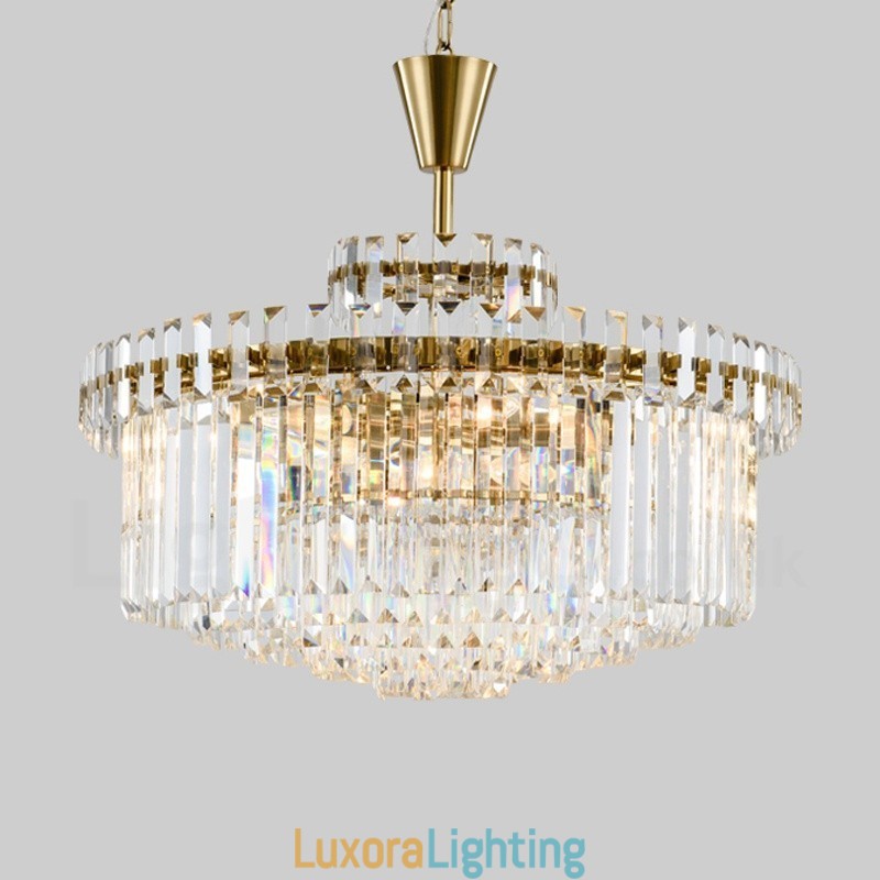 Designer Touch Decorative Modern Contemporary 9 Light Steel Pendant Light with Crystal Shade