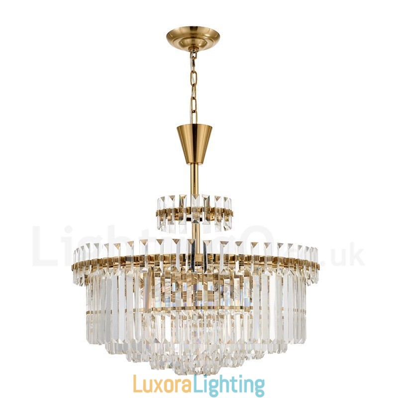 Designer Touch Decorative Modern Contemporary 9 Light Steel Pendant Light with Crystal Shade