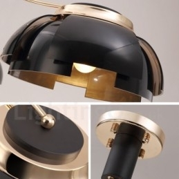 Designer Touch Decorative Modern Contemporary 5 Light Steel Chandelier with Acrylic Shade