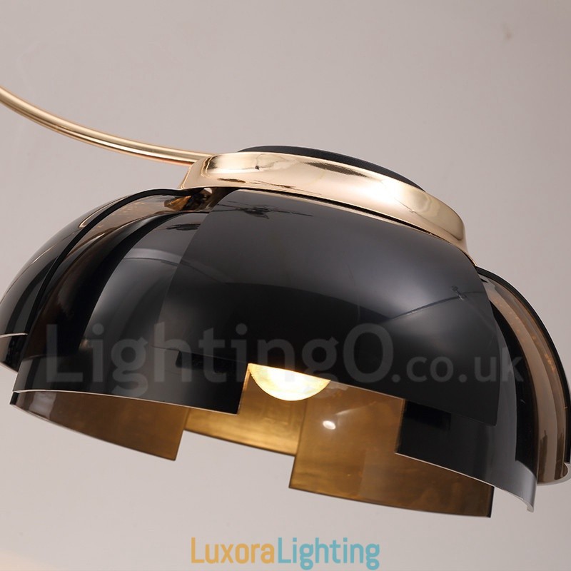 Designer Touch Decorative Modern Contemporary 5 Light Steel Chandelier with Acrylic Shade