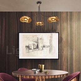 Designer Touch Decorative Modern Contemporary 3 Light Steel Chandelier with Acrylic Shade