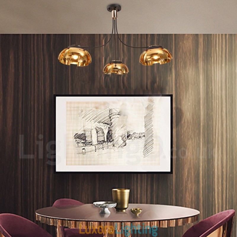 Designer Touch Decorative Modern Contemporary 3 Light Steel Chandelier with Acrylic Shade