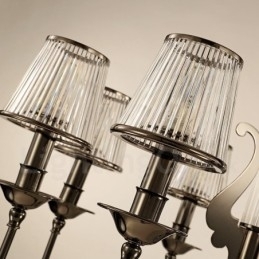 Designer Touch Decorative Modern Contemporary 8 Light Steel Chandelier with Acrylic Shade