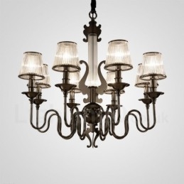 Designer Touch Decorative Modern Contemporary 15 Light Steel Chandelier with Acrylic Shade