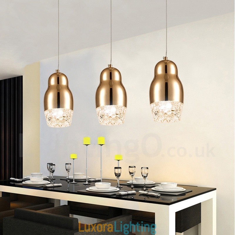 Designer Touch Decorative Modern Contemporary 1 Light Aluminum Alloy Pendant Light with Acrylic Shade