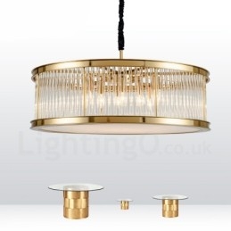 Designer Touch Decorative Modern Contemporary 8 Light Steel Pendant Light with Crystal Acrylic Shade
