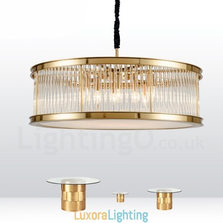 Designer Touch Decorative Modern Contemporary 8 Light Steel Pendant Light with Crystal Acrylic Shade