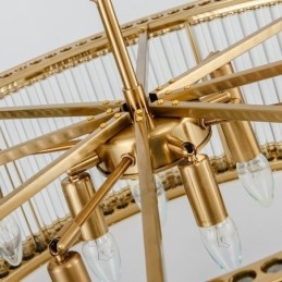 Designer Touch Decorative Modern Contemporary 8 Light Steel Pendant Light with Crystal Acrylic Shade