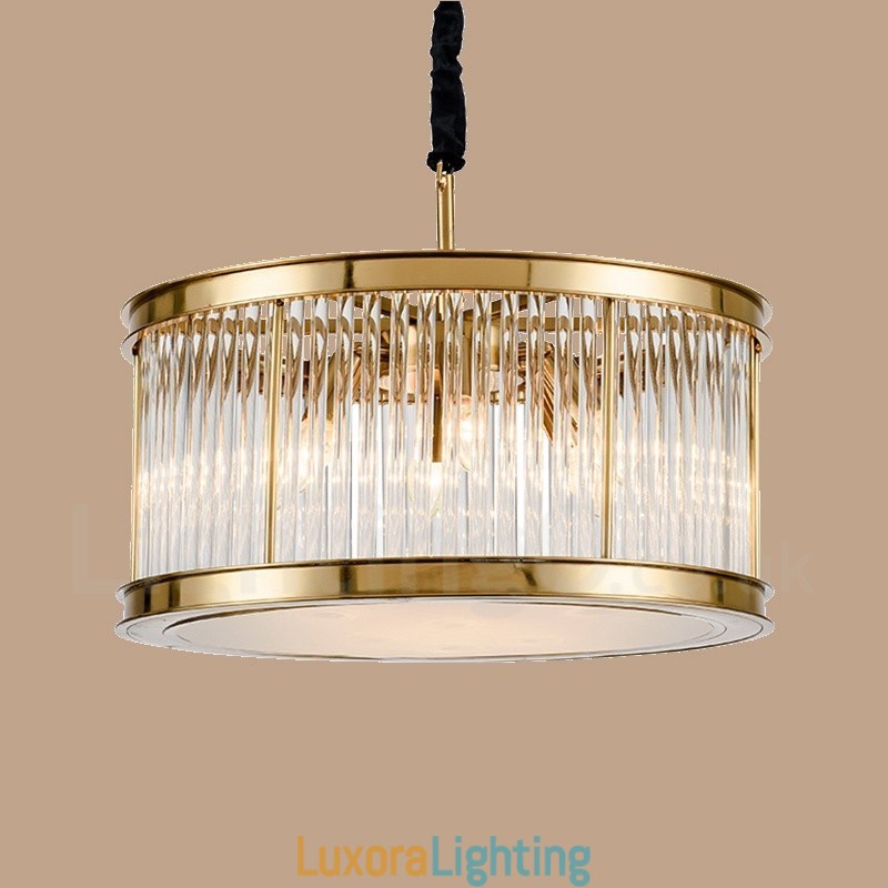 Designer Touch Decorative Modern Contemporary 8 Light Steel Pendant Light with Crystal Acrylic Shade