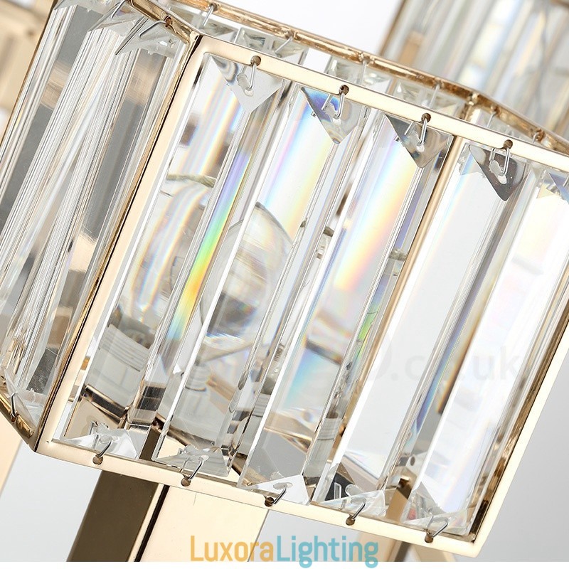 Designer Touch Decorative Modern Contemporary 10 Light Steel Pendant Light with Crystal Shade