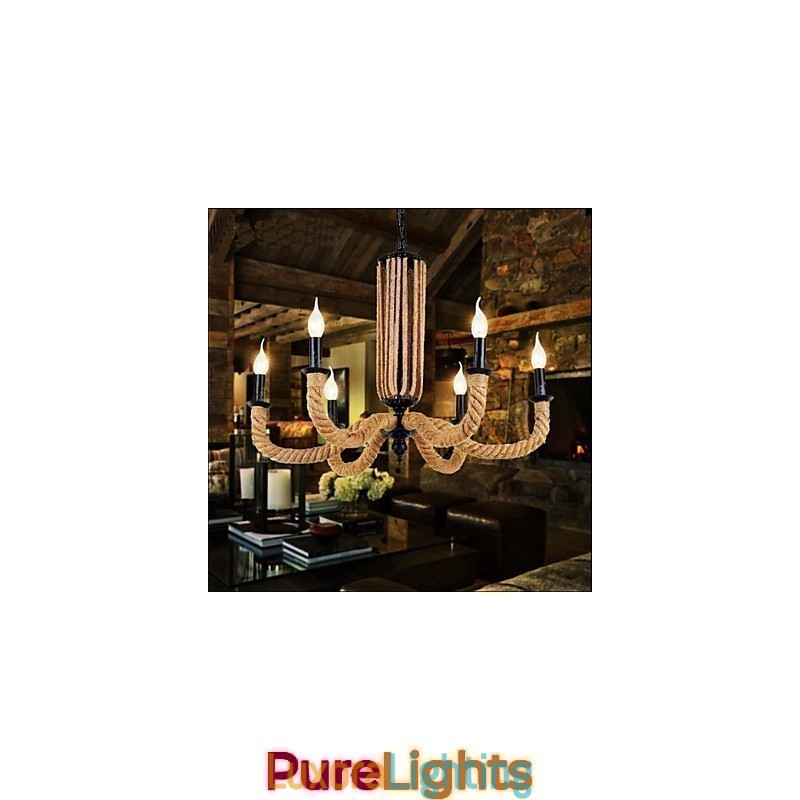 Designer Touch Decorative Retro Rope Chandelier Iron lamp