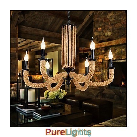Designer Touch Decorative Retro Rope Chandelier Iron lamp
