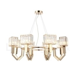Designer Touch Decorative Modern Contemporary 8 Light Steel Pendant Light with Crystal Shade