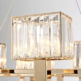 Designer Touch Decorative Modern Contemporary 6 Light Steel Pendant Light with Crystal Shade