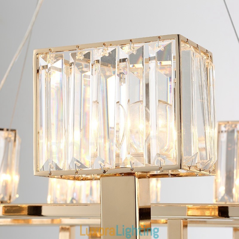 Designer Touch Decorative Modern Contemporary 6 Light Steel Pendant Light with Crystal Shade