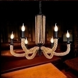 Designer Touch Decorative Retro Rope Chandelier Iron lamp