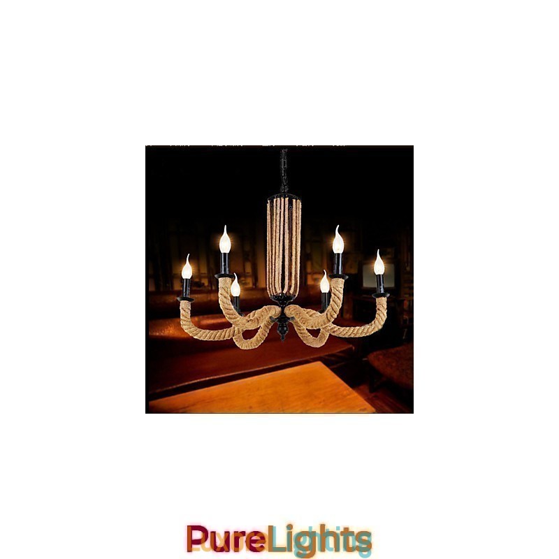 Designer Touch Decorative Retro Rope Chandelier Iron lamp