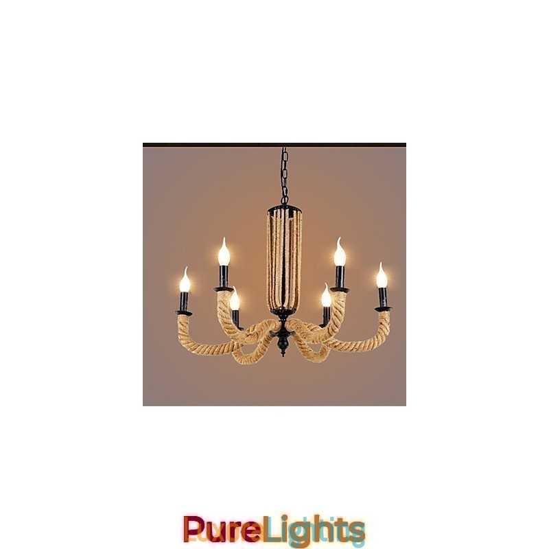 Designer Touch Decorative Retro Rope Chandelier Iron lamp