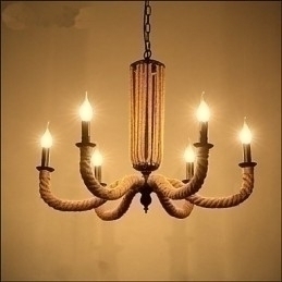 Designer Touch Decorative Retro Rope Chandelier Iron lamp