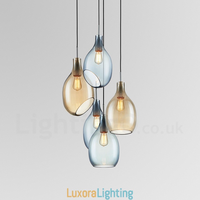 Designer Touch Decorative Modern Contemporary 1 Light Glass Pendant Light with Glass Shade