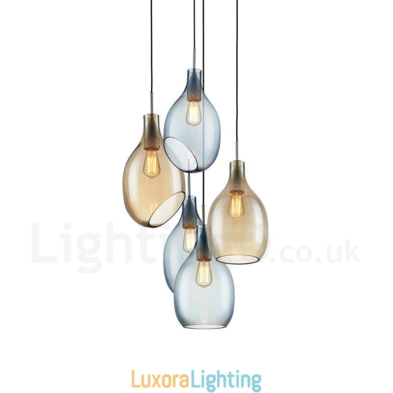 Designer Touch Decorative Modern Contemporary 1 Light Glass Pendant Light with Glass Shade