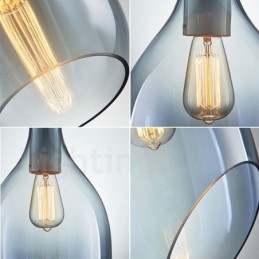 Designer Touch Decorative Modern Contemporary 1 Light Glass Pendant Light with Glass Shade