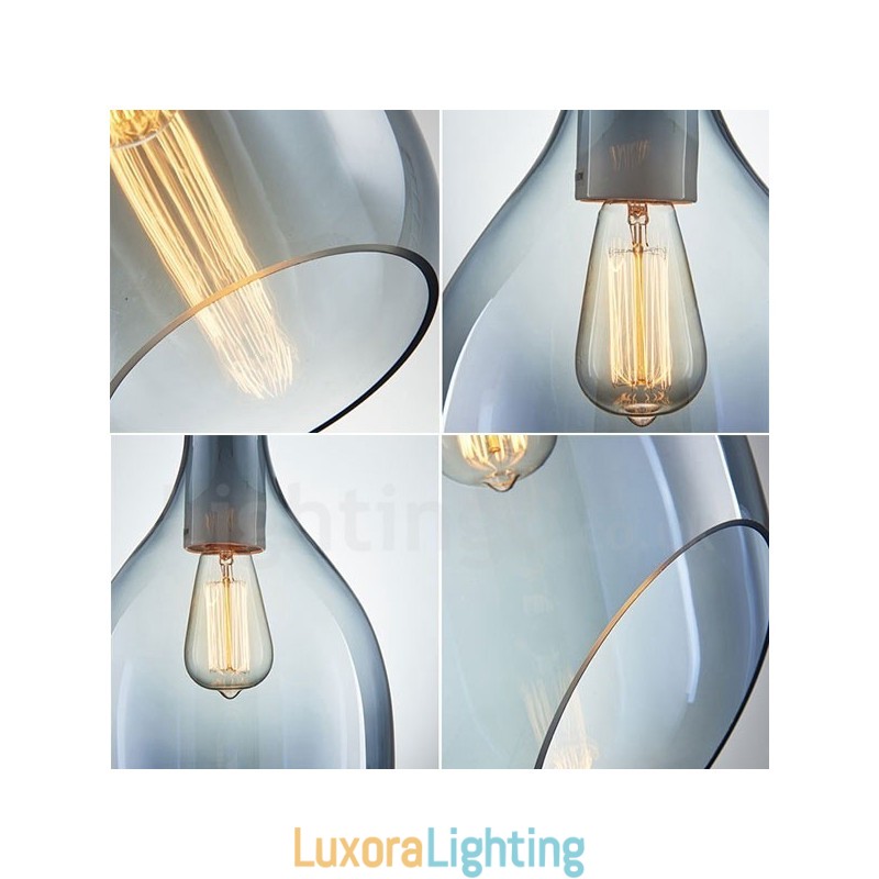 Designer Touch Decorative Modern Contemporary 1 Light Glass Pendant Light with Glass Shade