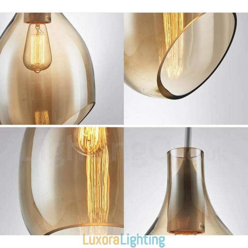 Designer Touch Decorative Modern Contemporary 1 Light Glass Pendant Light with Glass Shade