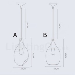 Designer Touch Decorative Modern Contemporary 1 Light Glass Pendant Light with Glass Shade