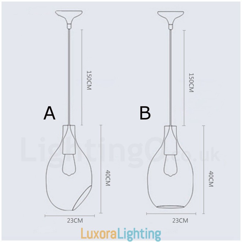 Designer Touch Decorative Modern Contemporary 1 Light Glass Pendant Light with Glass Shade