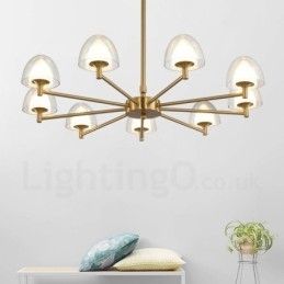 Designer Touch Decorative Modern Contemporary 9 Light Metal Chandelier with Acrylic Shade