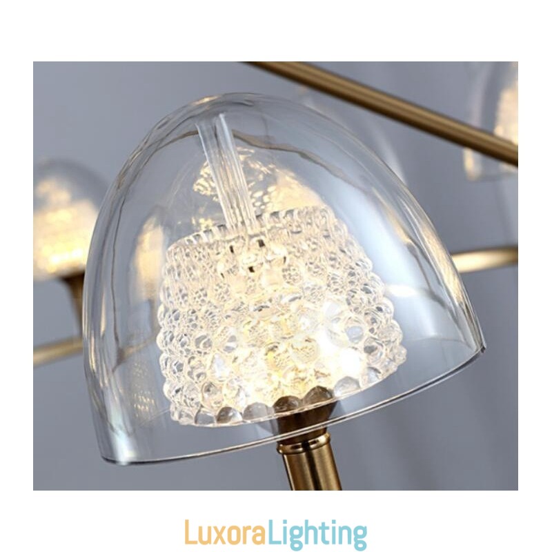 Designer Touch Decorative Modern Contemporary 9 Light Metal Chandelier with Acrylic Shade