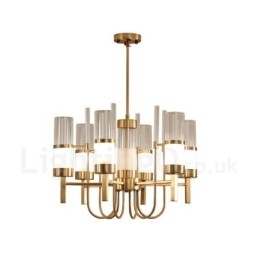 Designer Touch Decorative Rustic Lodge Modern Contemporary 6 Light Steel Chandelier with Glass Shade
