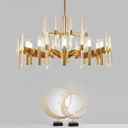Designer Touch Decorative Modern Contemporary 18 Light Aluminum Alloy Chandelier with Crystal Shade