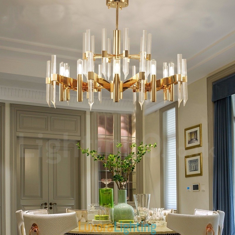 Designer Touch Decorative Modern Contemporary 18 Light Aluminum Alloy Chandelier with Crystal Shade