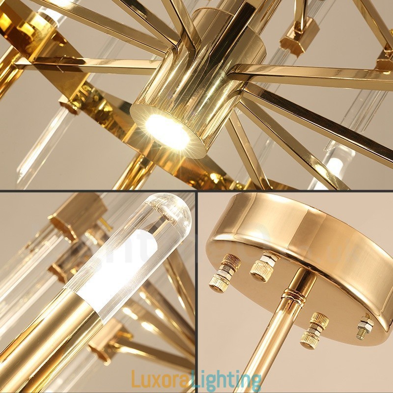 Designer Touch Decorative Modern Contemporary 18 Light Aluminum Alloy Chandelier with Crystal Shade