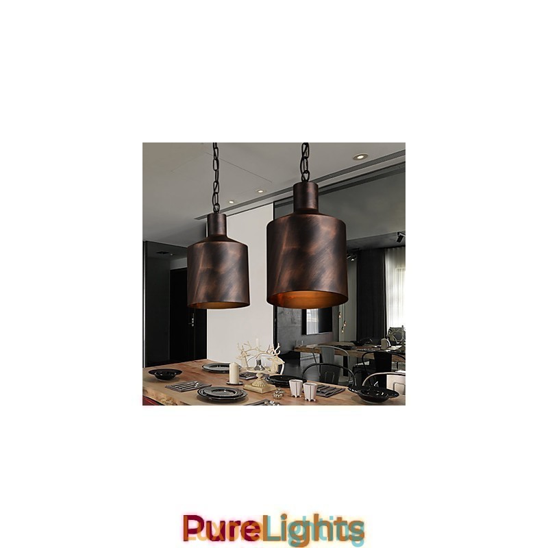 Designer Touch Decorative Chandelier Rustic Lodge Drum Metal Pendant Light