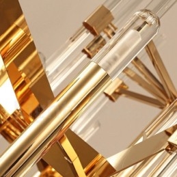 Designer Touch Decorative Modern Contemporary 18 Light Aluminum Alloy Chandelier with Crystal Shade